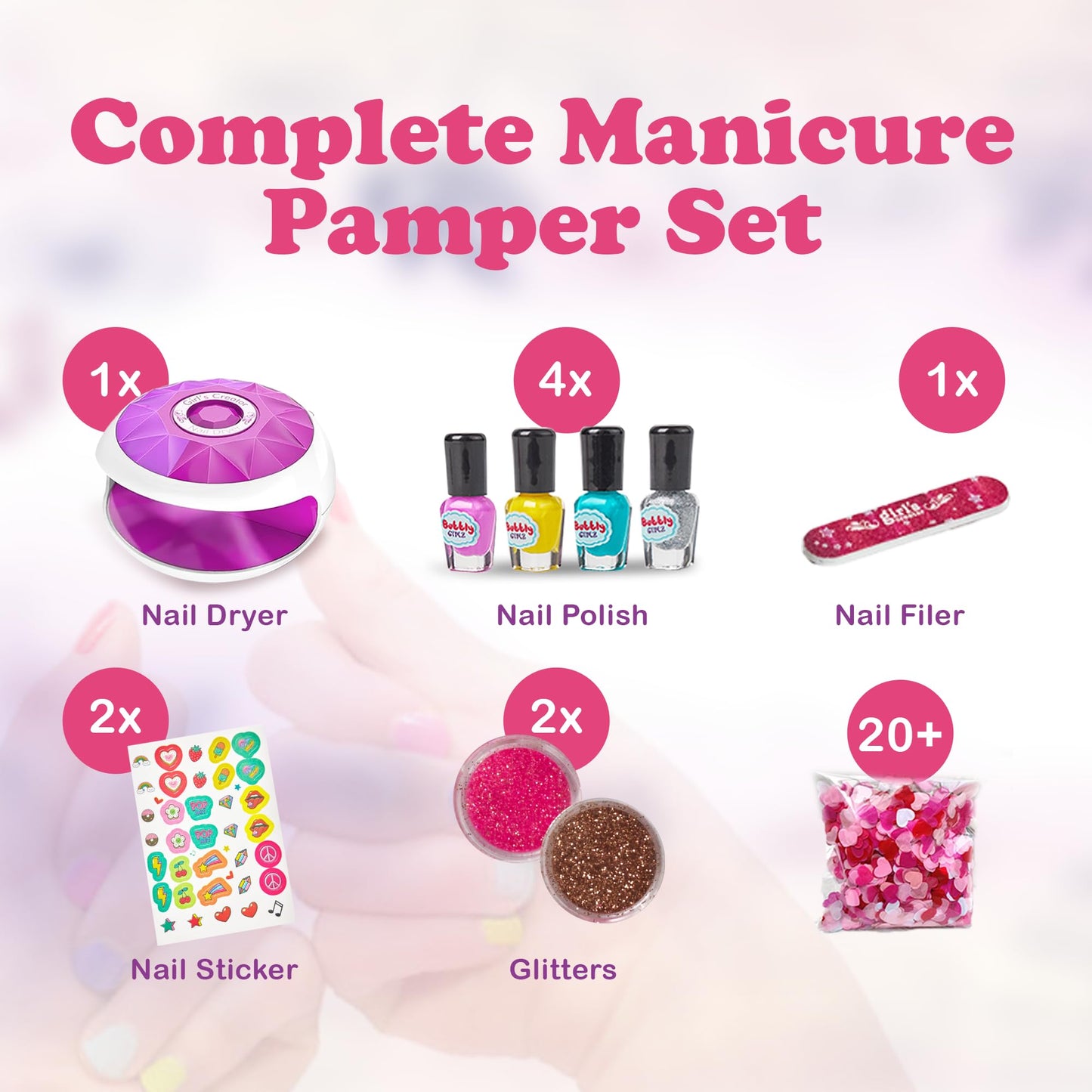 Kids Spa Day Kit for Girls, 42+ Piece Spa Toys with Waterfall Foot Spa, Nail Spa Kit, Pedicure and Manicure Accessories, Perfect Spa Kit for Girls Ages 6 7 8 9 10 11 12, Fun Birthday Gift