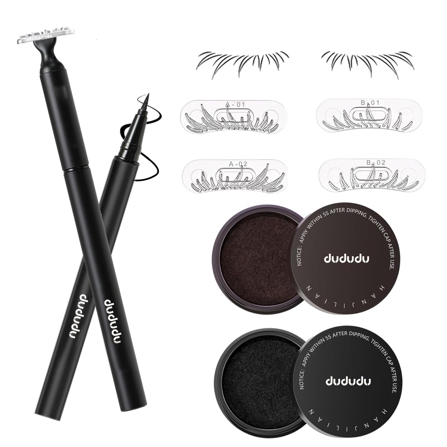 DUDUDU Lower Lash Stamp, Eyeliner Lash Stamp for Bottom Lashes, 2-IN-1 Ultra-Fine Waterproof Eyeliner Pen, Long-Lasting Smudge-Proof Eye Makeup Tool, Natural Lower Lash Stamp for Women
