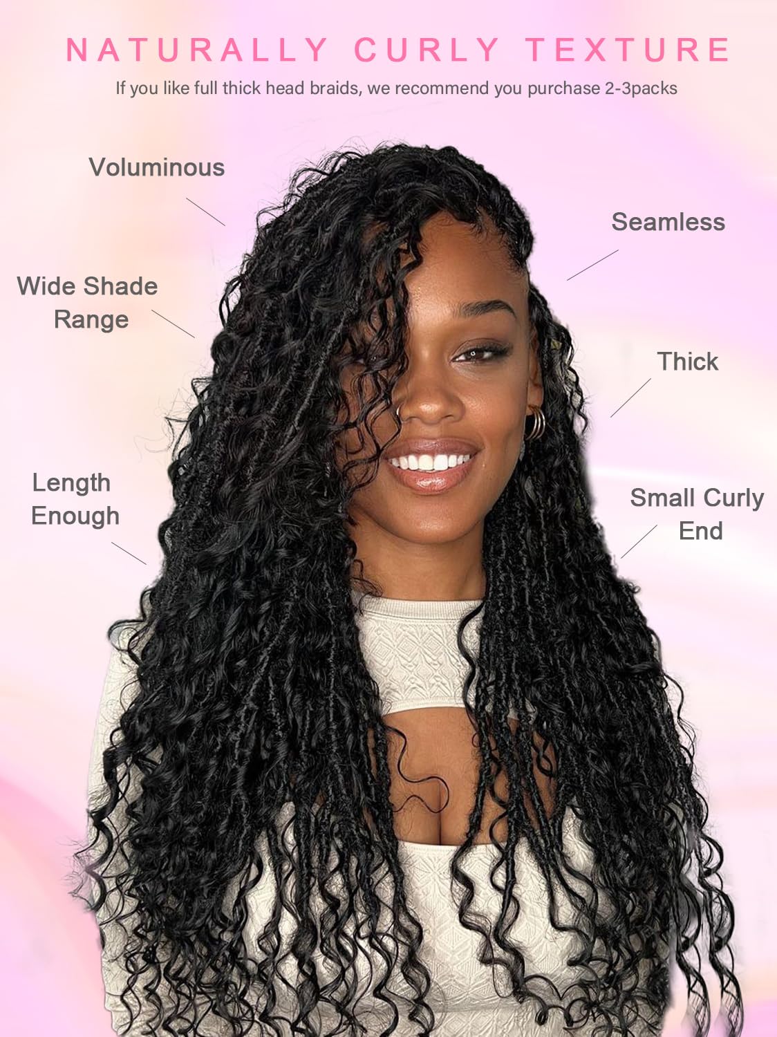 16Inch Human Braiding Hair Curly Human Hair Braiding Hair 100 Percent Human Braiding Hair For Boho Braids Bulk Human Hair For Braiding Wet Wavy 100g 2 Bundles No Weft Hair Extensions YNiSew