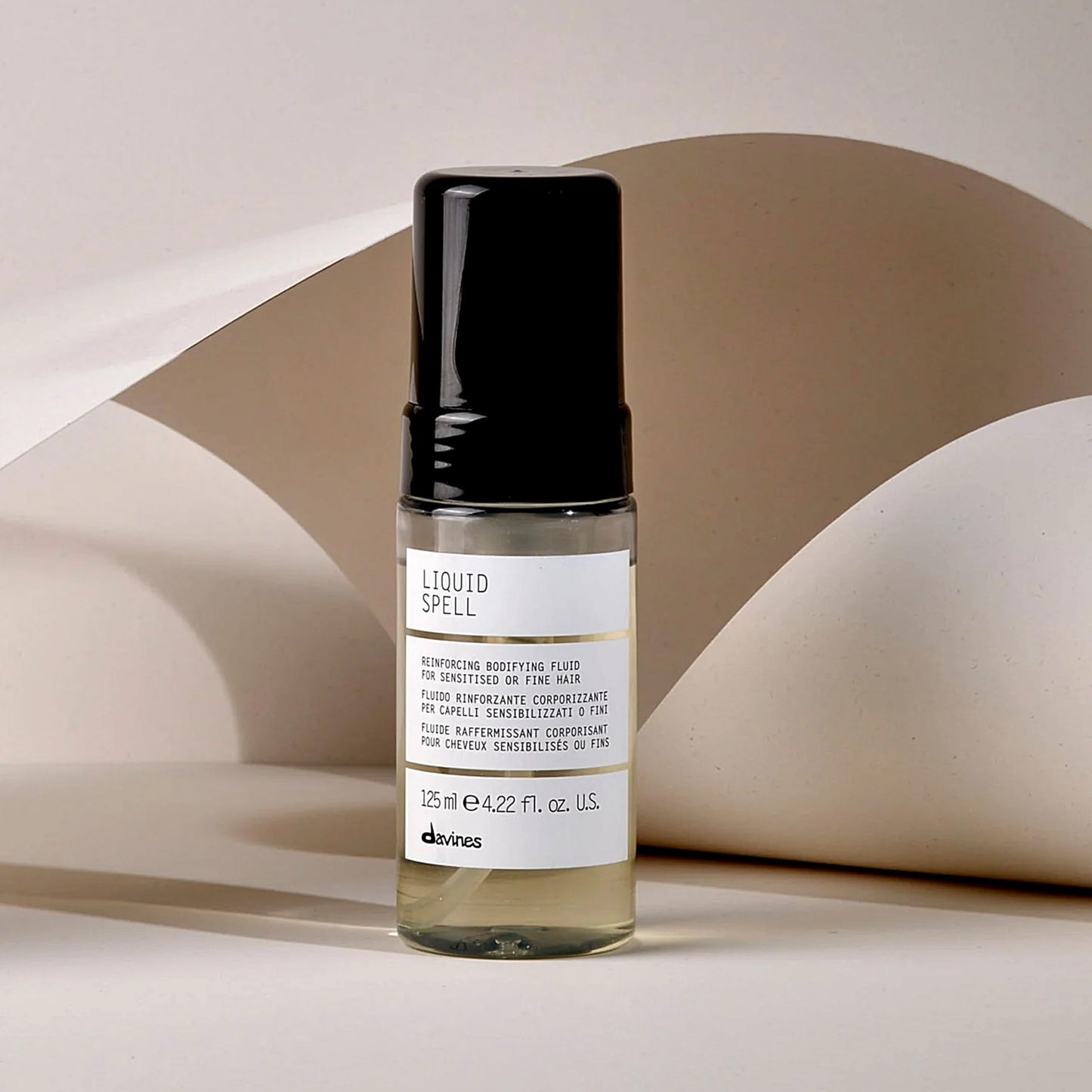 Davines Liquid Spell Reinforcing Bodifying Fluid, Liquid-to-Foam Volumizing Treatment for Fine or Sensitized Hair - Thickens & Strengthens Structure with Heat Protection - Weightless, 4.23 Fl Oz