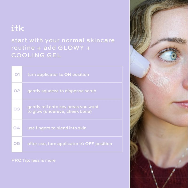 Hydrating Glow Roller Face Serum - Niacinamide & Peptides for Dewy Skin | Preps Skin for Makeup