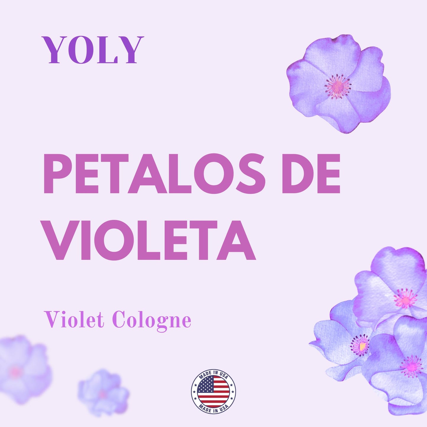 YOLY Petalos de Violetas, Traditional Violet Cologne, Long Lasting, For Babies and Adults (8 Fl Oz/Pack of 1)
