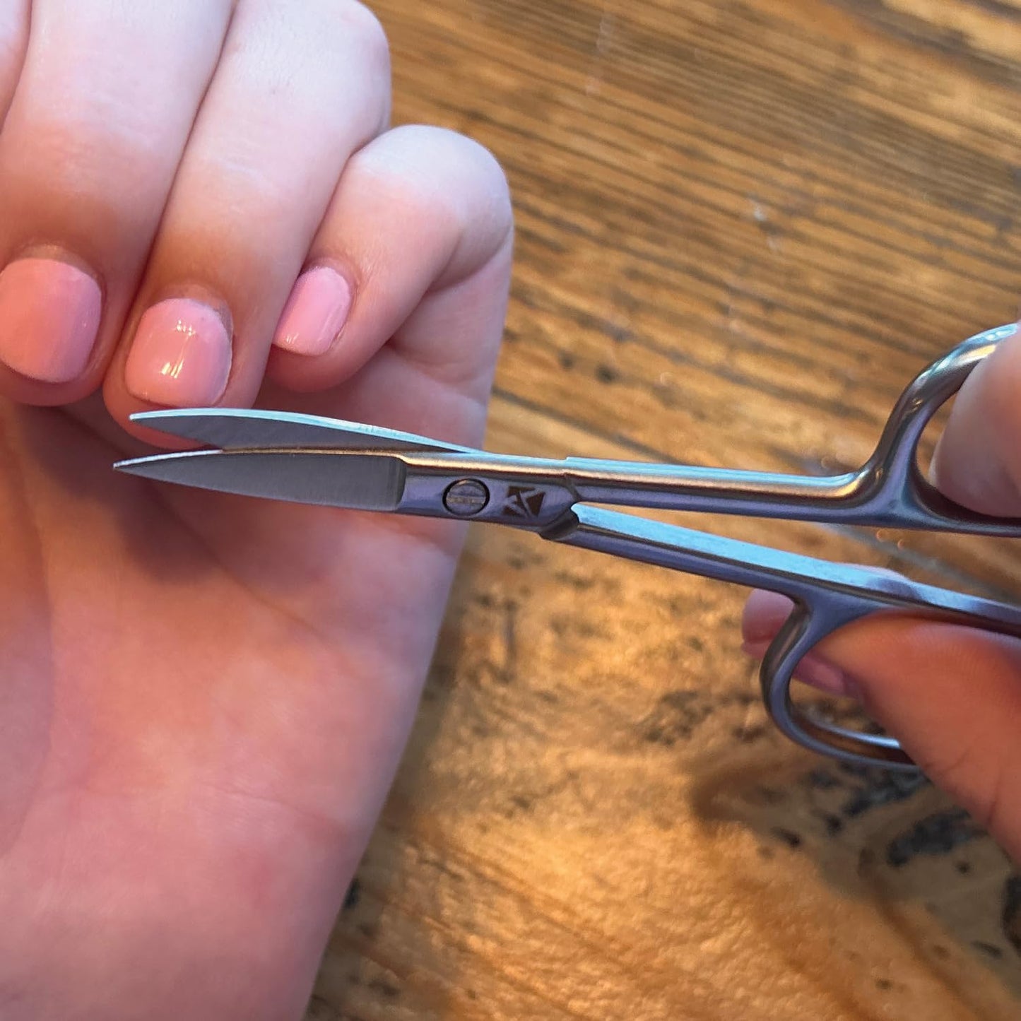ClipperPro Grooming Scissors - Stainless Steel Trimming Scissors to remove cuticles - Perfect for Mustache, Beard, Eyebrows, Eyelashes and Ear Hair Cutting - Compact, Ambidextrous, Silver