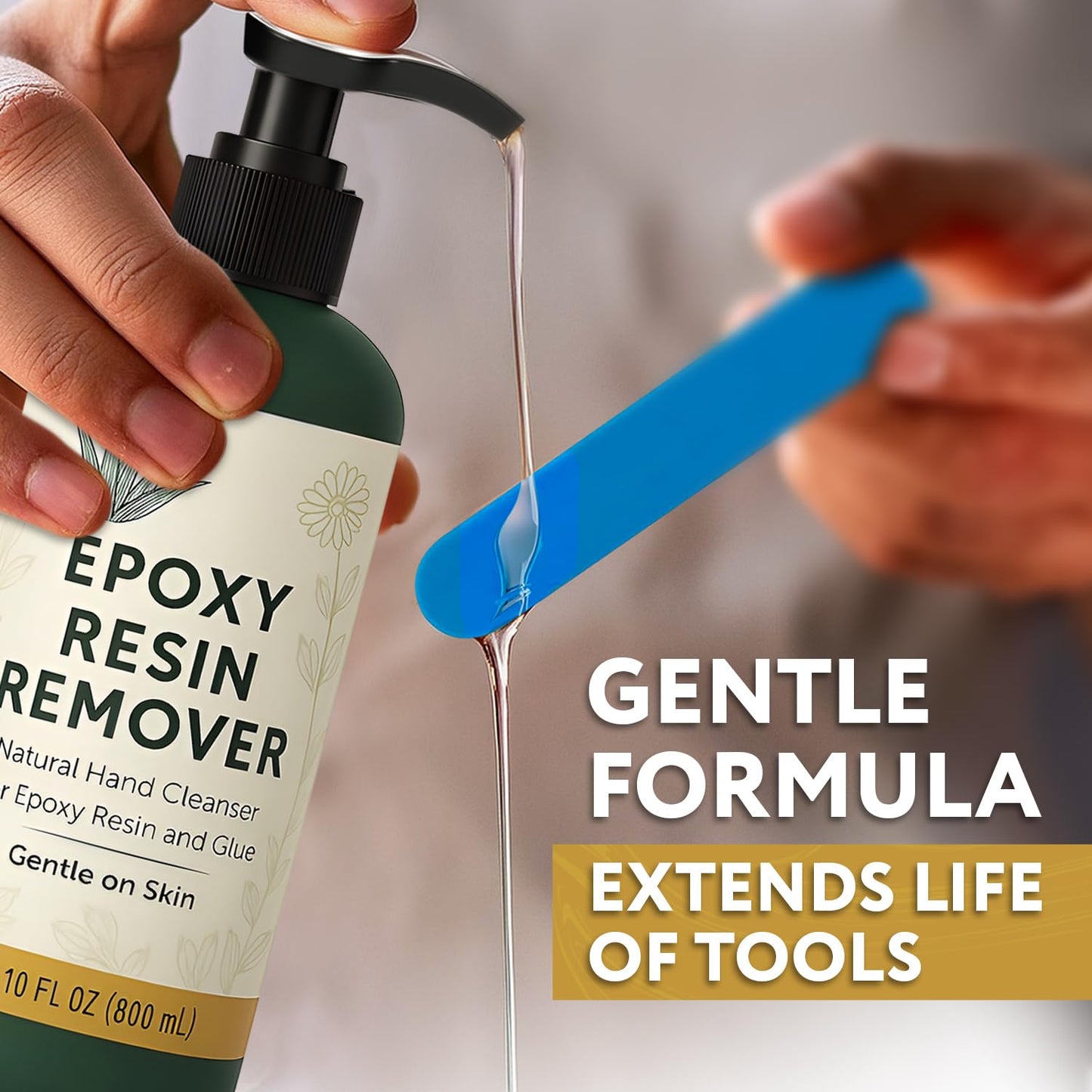 [10oz] Epoxy Resin Cleaner/Remover - Natural Hand Cleaner, Gentle & Moisturizing, For Artists & Resiners, Magically Removes Uncured Resin, Glue, & Paint from Skin, Tools, Molds, Work Surfaces, & More