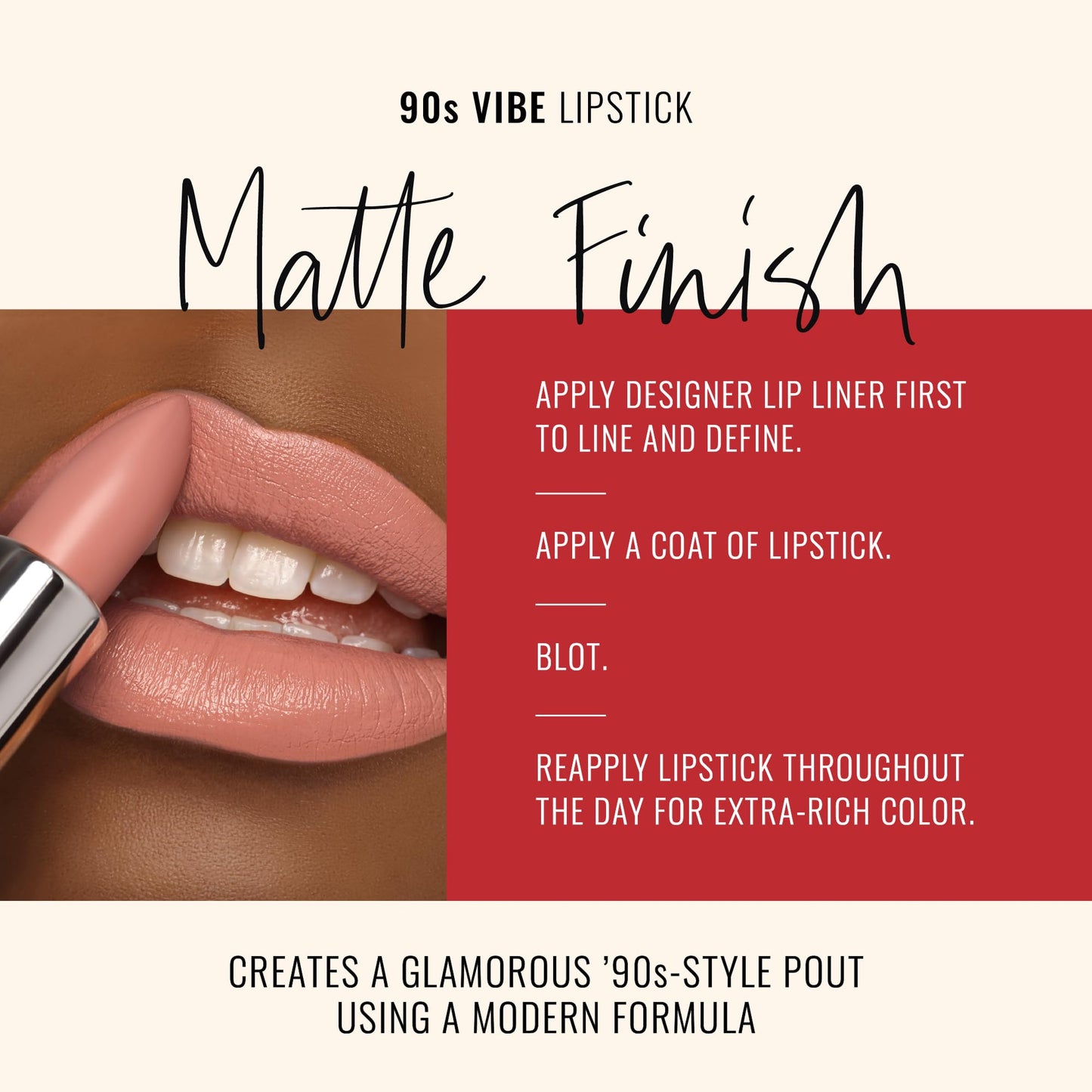 Runway Rogue 90s Vibe Lipstick, Moisturizing Matte Nude Lipstick, ‘Guest List’