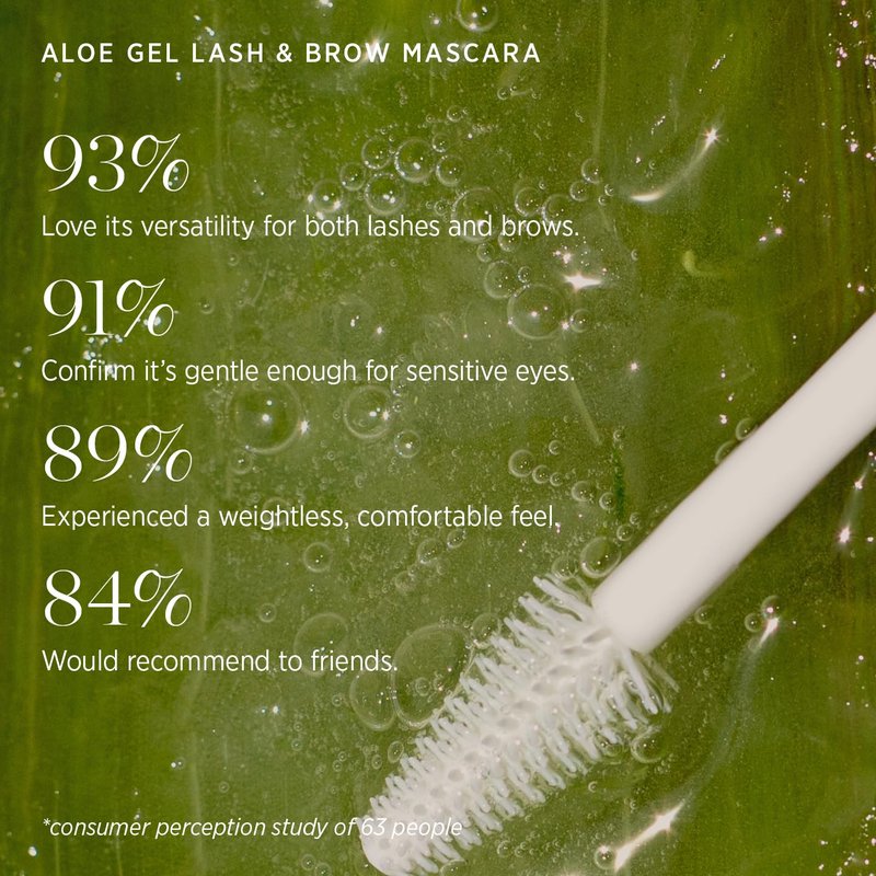 Ere Perez - Natural Aloe Gel Lash + Brow Mascara | Conditions, Lengthens, Defines, Sweat-Proof, Water-Resistant | Aloe Vera, Vitamin B5 | Vegan, Cruelty-Free, Clean Beauty (Clear, 0.35 oz | 10 ml)