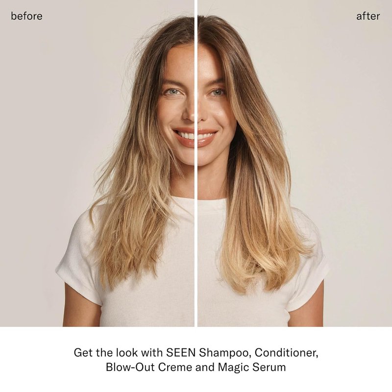 SEEN Blow-Out Creme - Fragrance-Free Non-Comedogenic Hair Cream for Frizz Control | Heat Protectant for Sensitive Skin