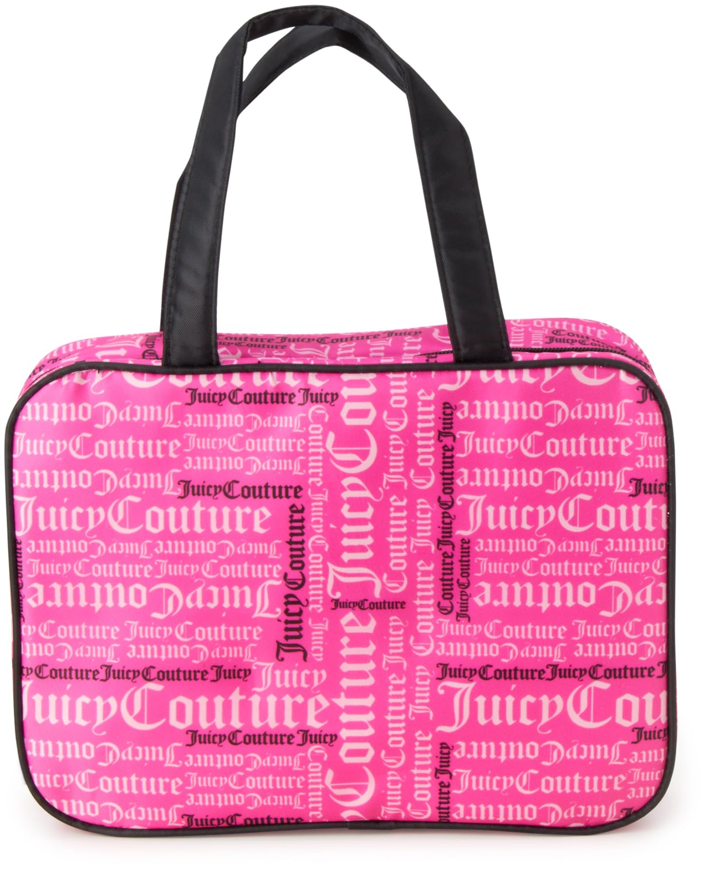 Juicy Couture Hot Pink Graffiti Makeup Bag Cosmetics Organizer Travel Essentials Weekender Logo