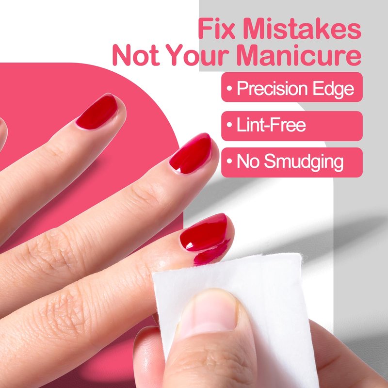 NXJ INFILILA Upgraded Nail Polish Remover Pads - Jumbo Size 50 PCS Acetone Pads with Rose Oil & Aloe Vera, Individually Sealed, Travel-Friendly, Lint-Free, for Regular Polish, Home & Salon Use