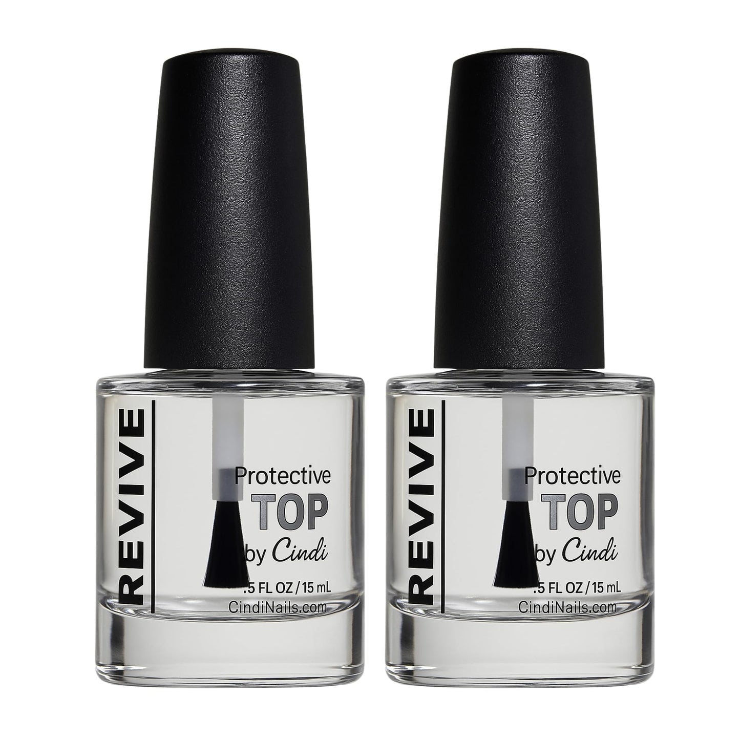 Cindi Nails UV Protecting Fast Drying Top Coat Duo – 2 Pack High Gloss Chip-Resistant Finish – No Light Curing, 7-Free, Non-Toxic, Safe for Kids and Cancer Patients