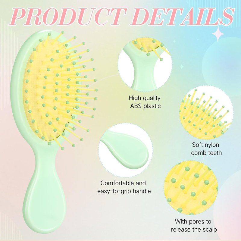 Mini Detangling Hairbrush Set - Soft Bristle Travel Combs for Toddlers & Women | 36 Packs