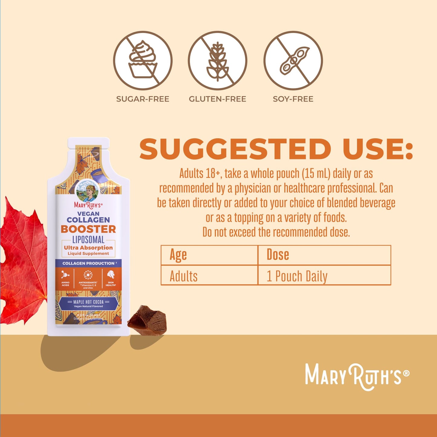 MaryRuth Organics Collagen Booster Liposomal | Sugar Free | Liquid Collagen Booster with Vit C, E, Zinc,Copper&Silica | Skin Care&Joint Support Supplement | Vegan | Non-GMO | Gluten Free | 14 Serving