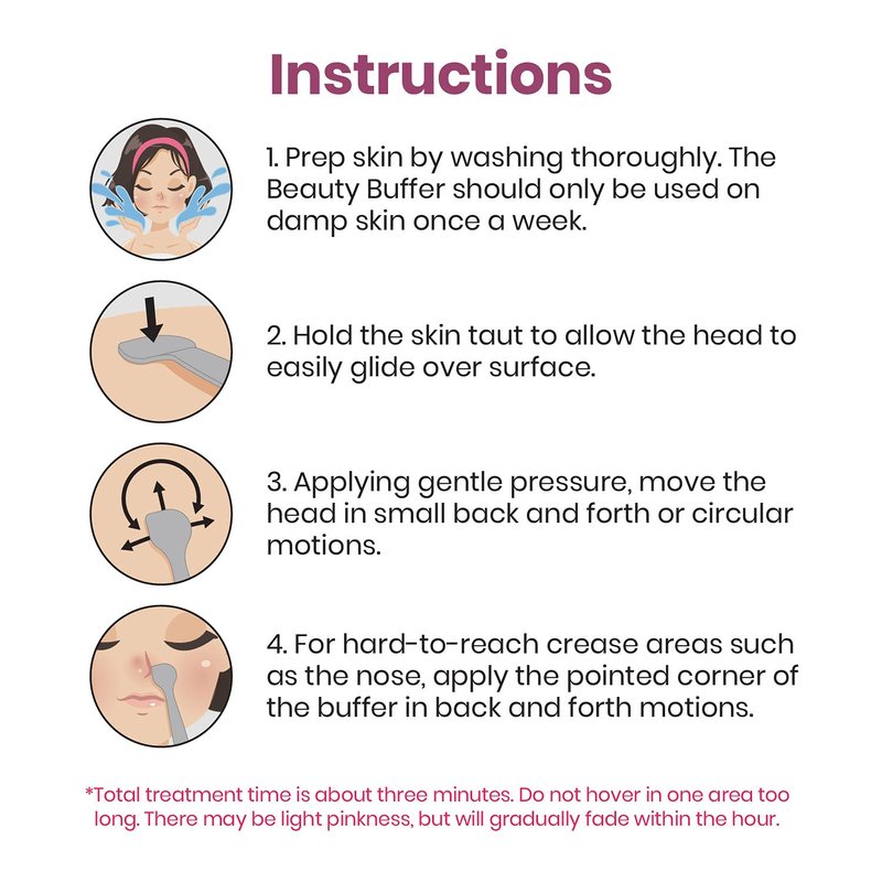 Lindo Beauty Buffer - Microdermabrasion Tool, Diamond Infused, Embedded Silicone Lip Scrubber, for Smooth Skin, Radiant Complexion, Travel Pouch Included (Beauty Buffer with Silicone Lip Scrubber)