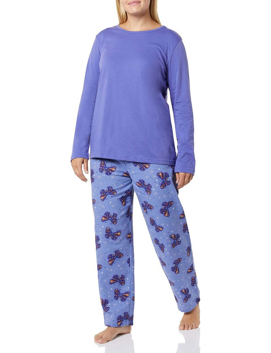AmeriMark Women’s 2-Piece Flannel Pajama Set Nightwear for Sleeping Long Sleeve Cotton Loungewear Top and PJ Pants Sleepwear