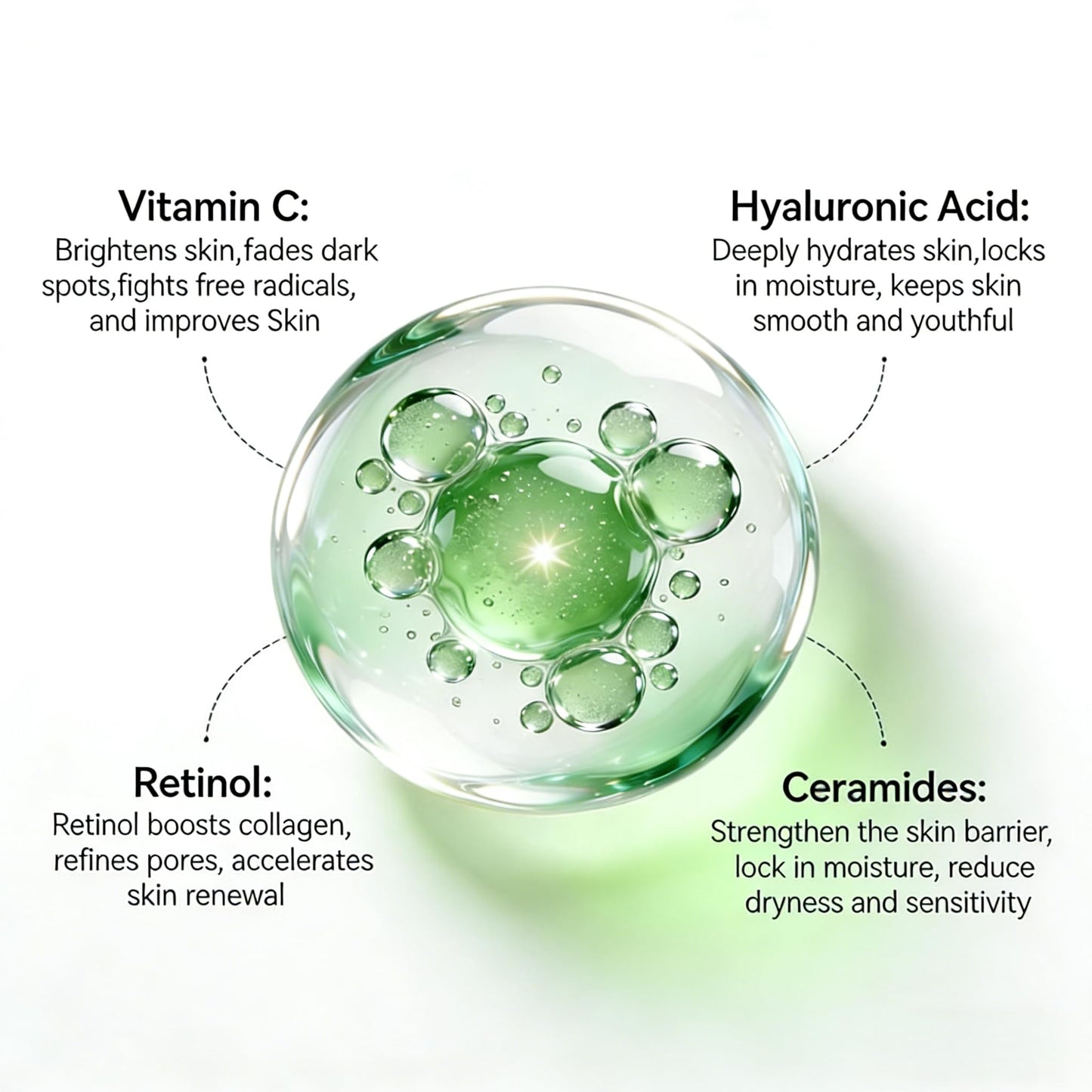 YOWLLOW Hydrating Facial Serums,Anti Aging Formula with Natural Ingredients,Hyaluronic Acid & Vitamin C,Reducing Wrinkles,Brightening Lifting & Glowing Skin,Light Face Essence for Daily Skin Care