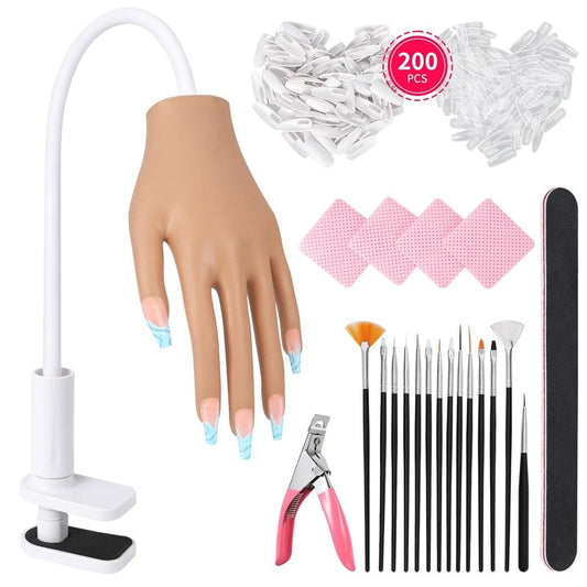 Acrylic Nail Practice Hand - Flexible Fake Mannequin for Training | Ideal for Nail Tips