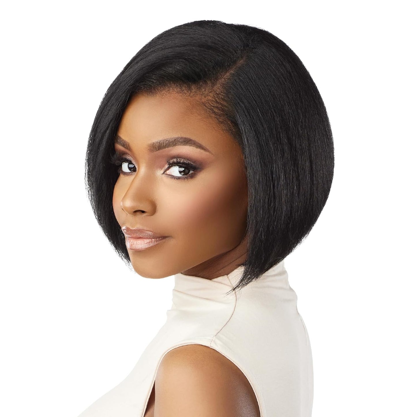 Kinky Bob Wig - 13X6 Lace Frontal with Natural Kinky Texture | 9 Inch for 3C to 4C Hair (1B Off Black)