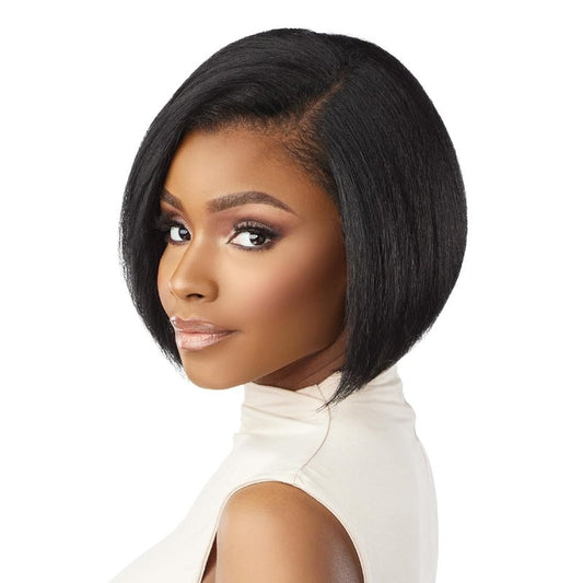 Kinky Bob Wig - 13X6 Lace Frontal with Natural Kinky Texture | 9 Inch for 3C to 4C Hair (1B Off Black)