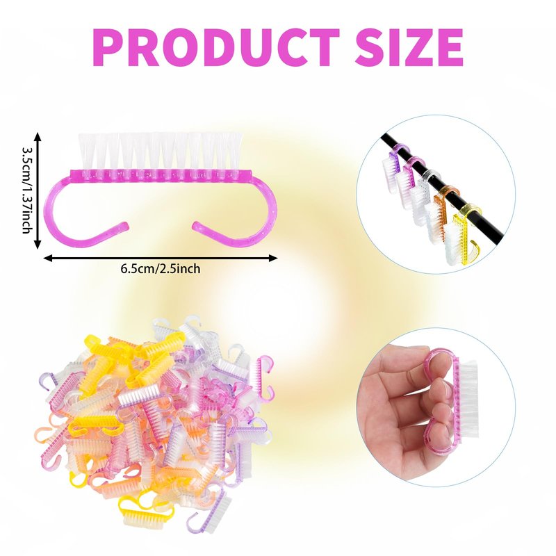 420 Pcs Handle Grip Nail Brush Bulk 5 Colors Nail Scrub Brush Pedicure Scrubbing Tool for Men and Women for Cleaner Nails and Toes