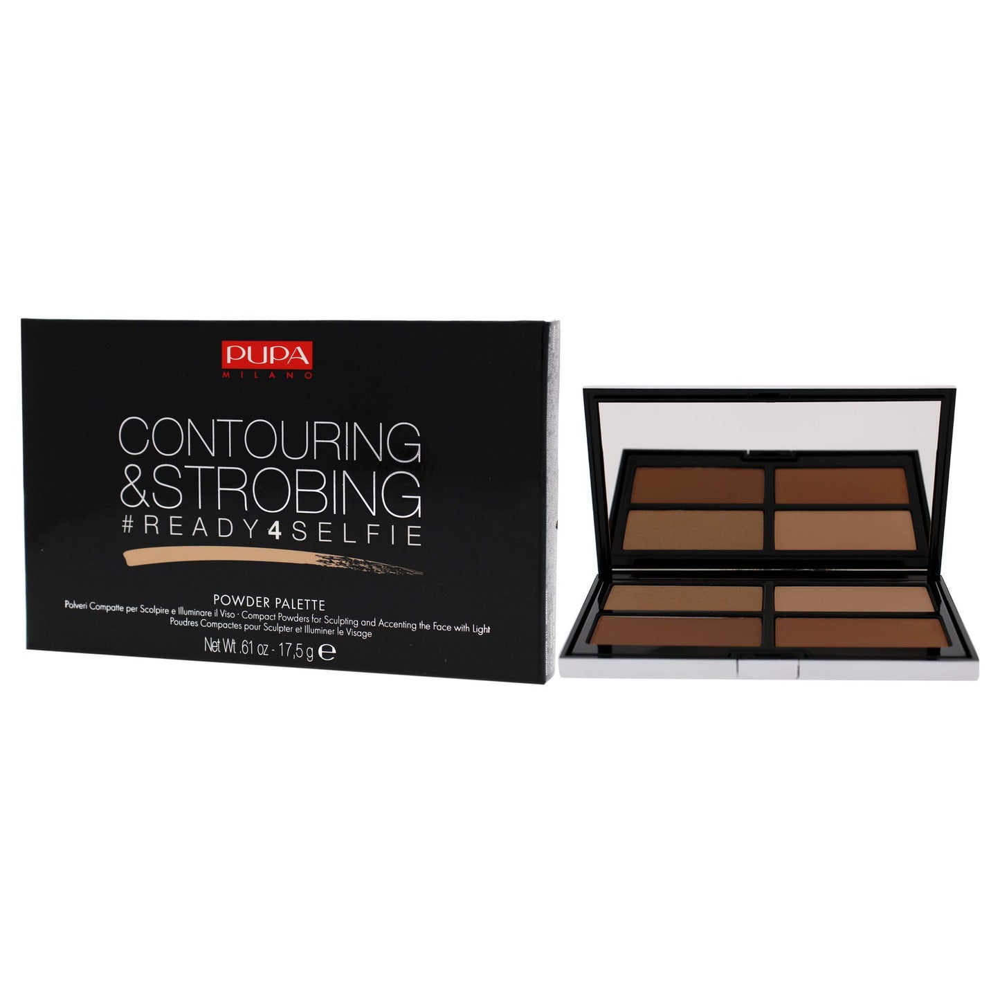 Ready 4 Selfie Contouring And Strobing Powder Palette - 002 Medium Skin by Pupa Milano for Women - 0.61 oz Makeup