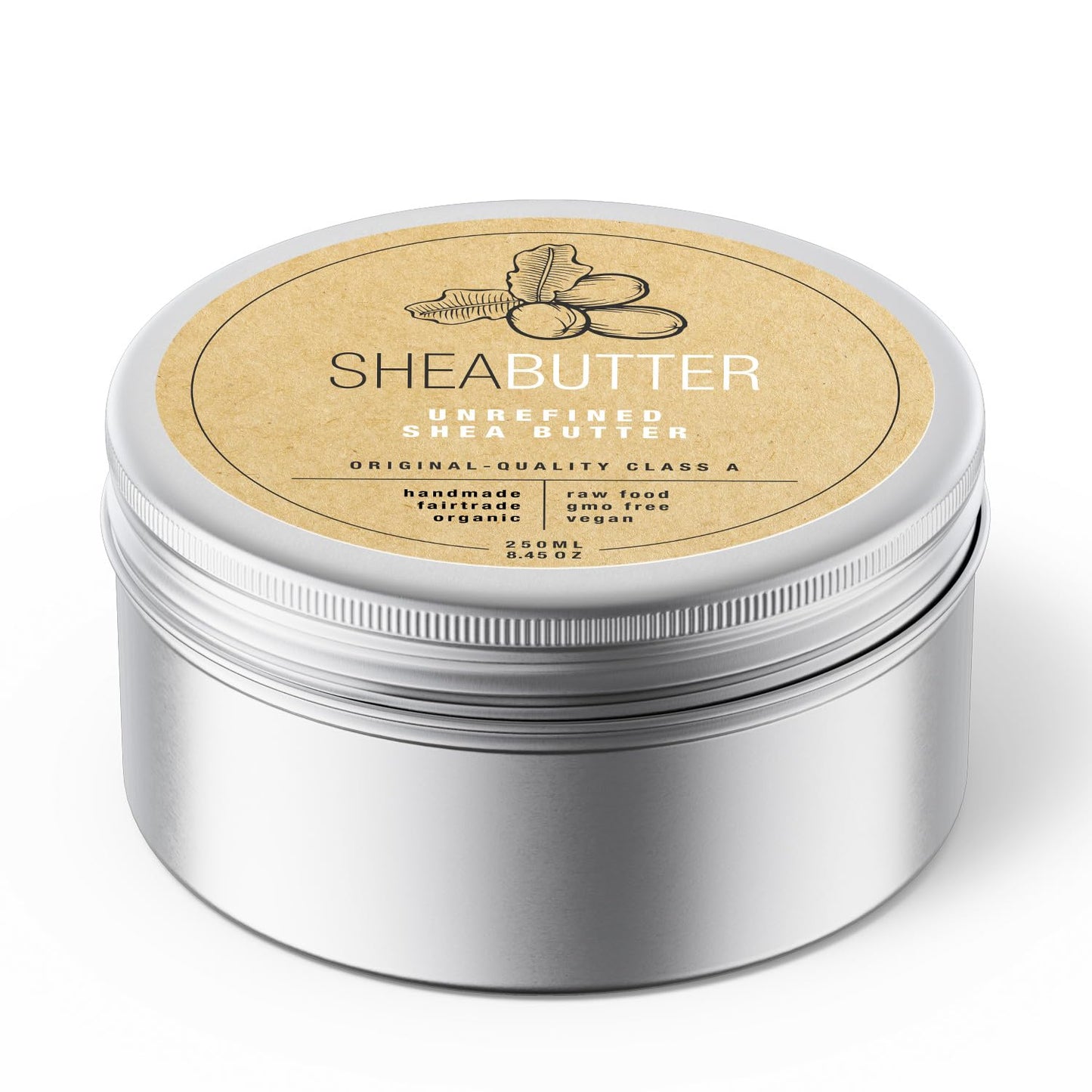SHEABUTTER Premium Raw and Unrefined Shea Butter - Pure Organic Handmade African Shea Butter, Deep Hydration and Skin Moisturizer for Dry Skin, Hair, Face, and Body (8.5 oz)