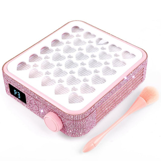 BQAN Portable Nail Dust Collector with 4200RPM Fan Pink Rhinestones