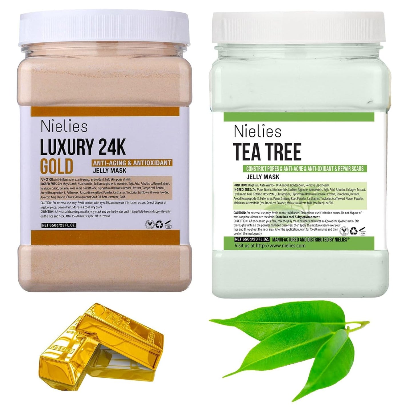 24K Tea Tree Jelly Face Mask - Hydrating, Anti-Aging & Nourishing | Professional Hydrojelly Mask Powder