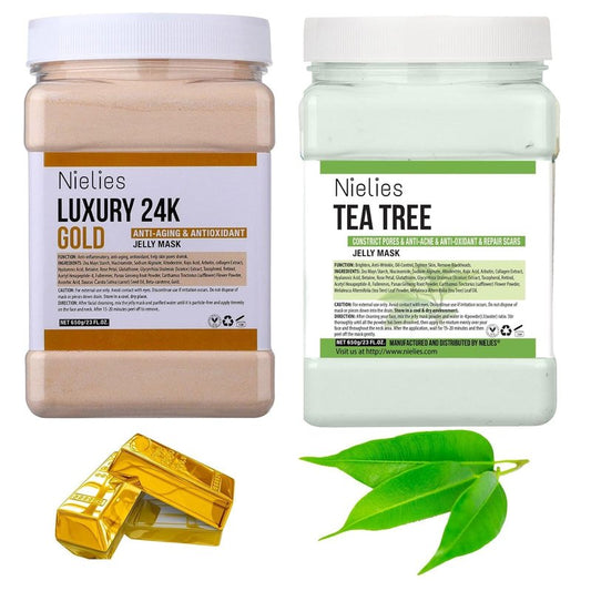 24K Tea Tree Jelly Face Mask - Hydrating, Anti-Aging & Nourishing | Professional Hydrojelly Mask Powder