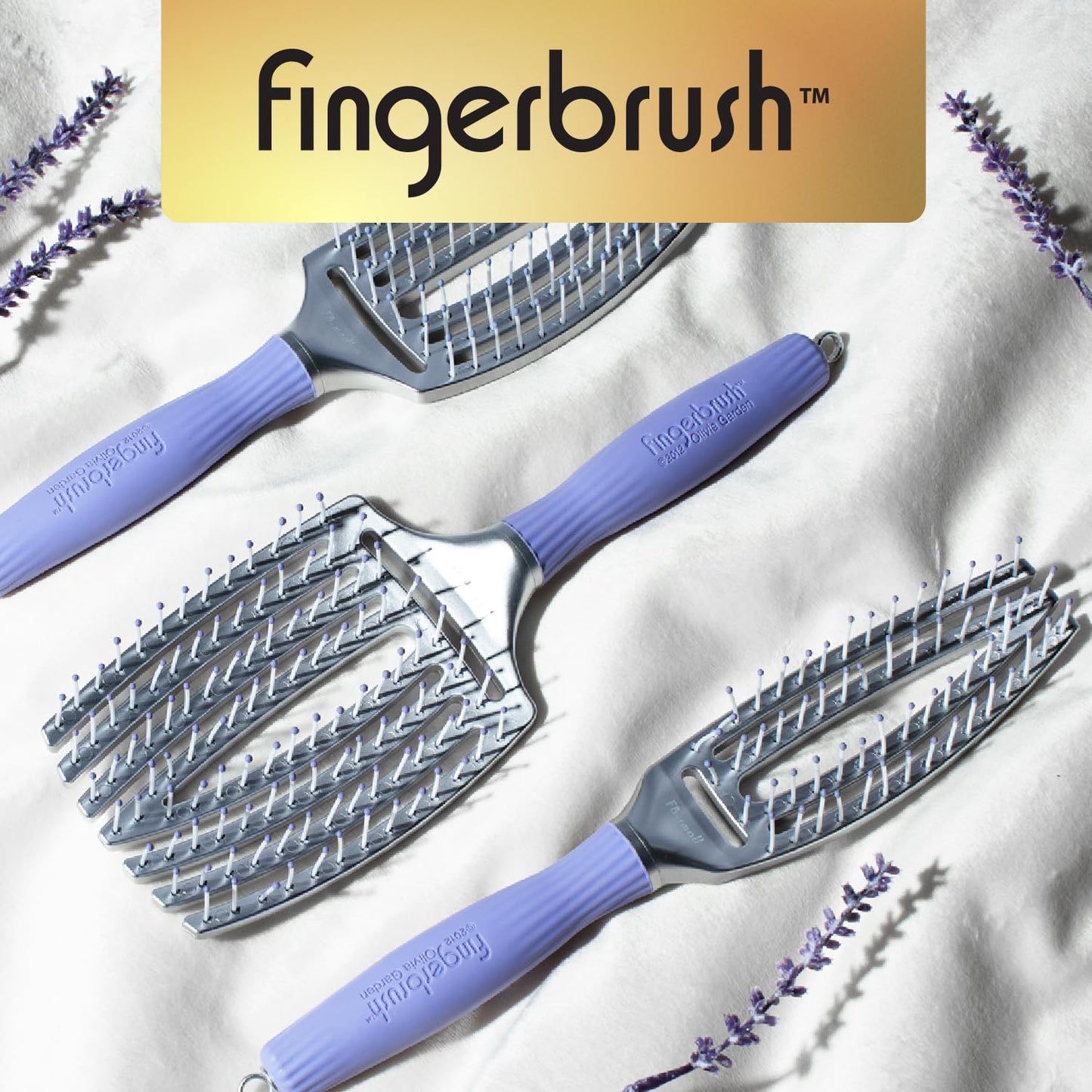 Olivia Garden Fingerbrush Curved and Vented Paddle Brush for Blow Drying - Ideal for Styling and Detangling All Hair Types - Scalp Massager Brush, Large