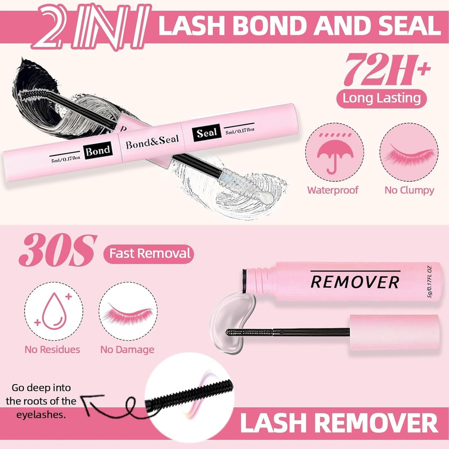 QUKLOGEN DIY Lash Extension Kit 930Pcs D Curl 9-18mm Lash with Lash Bond and Seal,Quick Glue Remover Lash Shampoo Cleansing Brush Headband Wristband Tweezers Eyelash Brush Mini Applicator