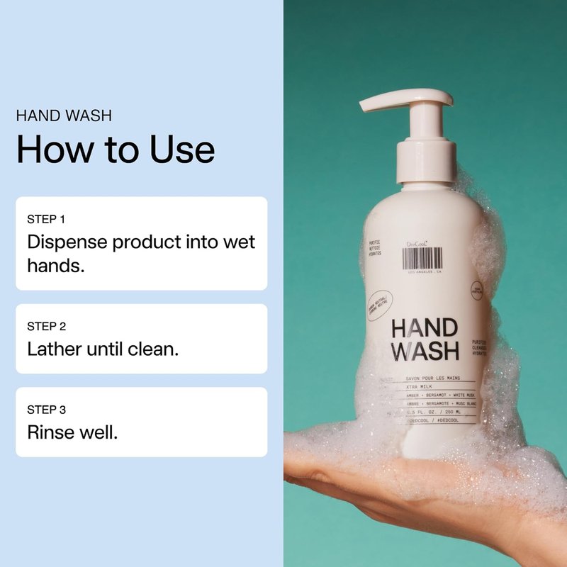 DedCool Hand Wash - Gentle Hydrating Cleanser with Squalane & Aloe | Non-Toxic Vegan Formula | 8.5 fl oz