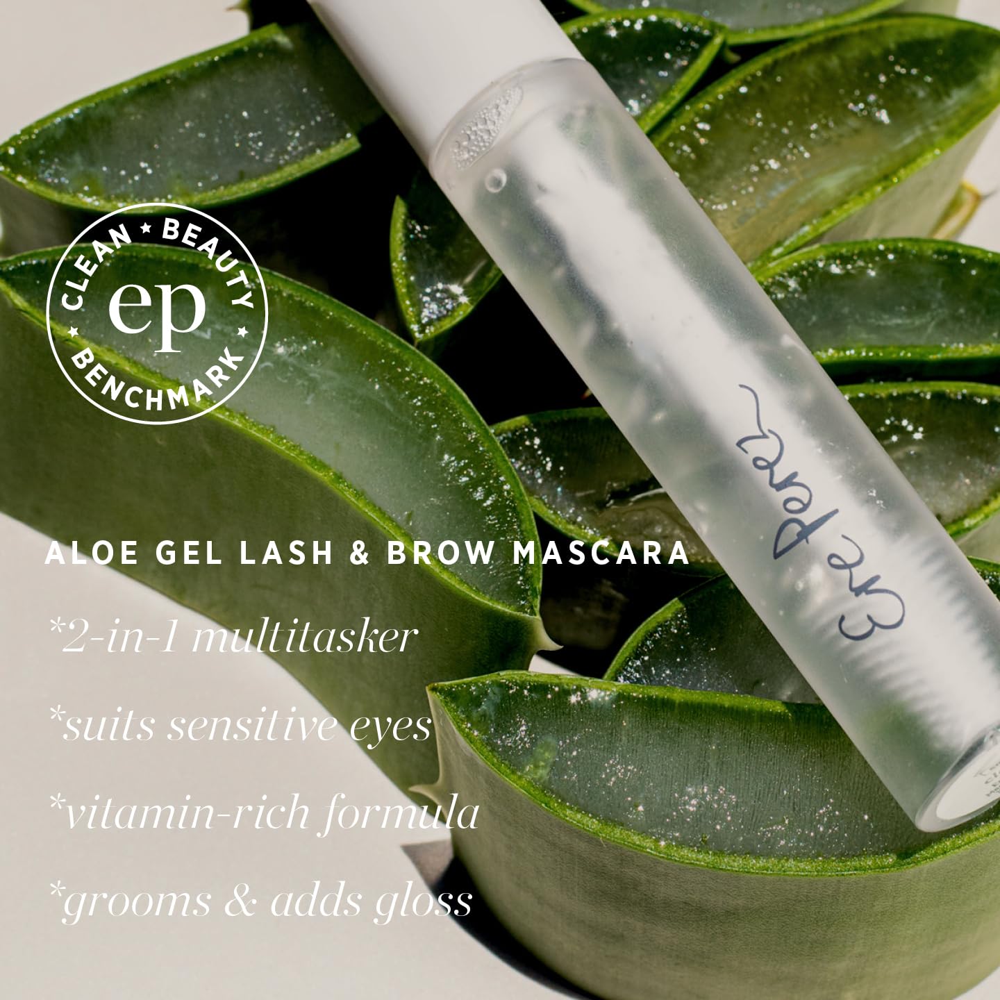 Ere Perez - Natural Aloe Gel Lash + Brow Mascara | Conditions, Lengthens, Defines, Sweat-Proof, Water-Resistant | Aloe Vera, Vitamin B5 | Vegan, Cruelty-Free, Clean Beauty (Clear, 0.35 oz | 10 ml)
