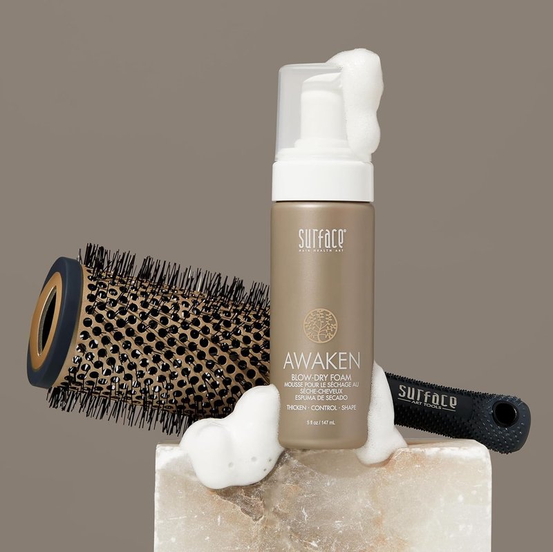 SURFACE Hair Awaken Thickening Blow Dry Foam, Protect, Strengthen Fine & Fragile Hair, 5 Fl. Oz.