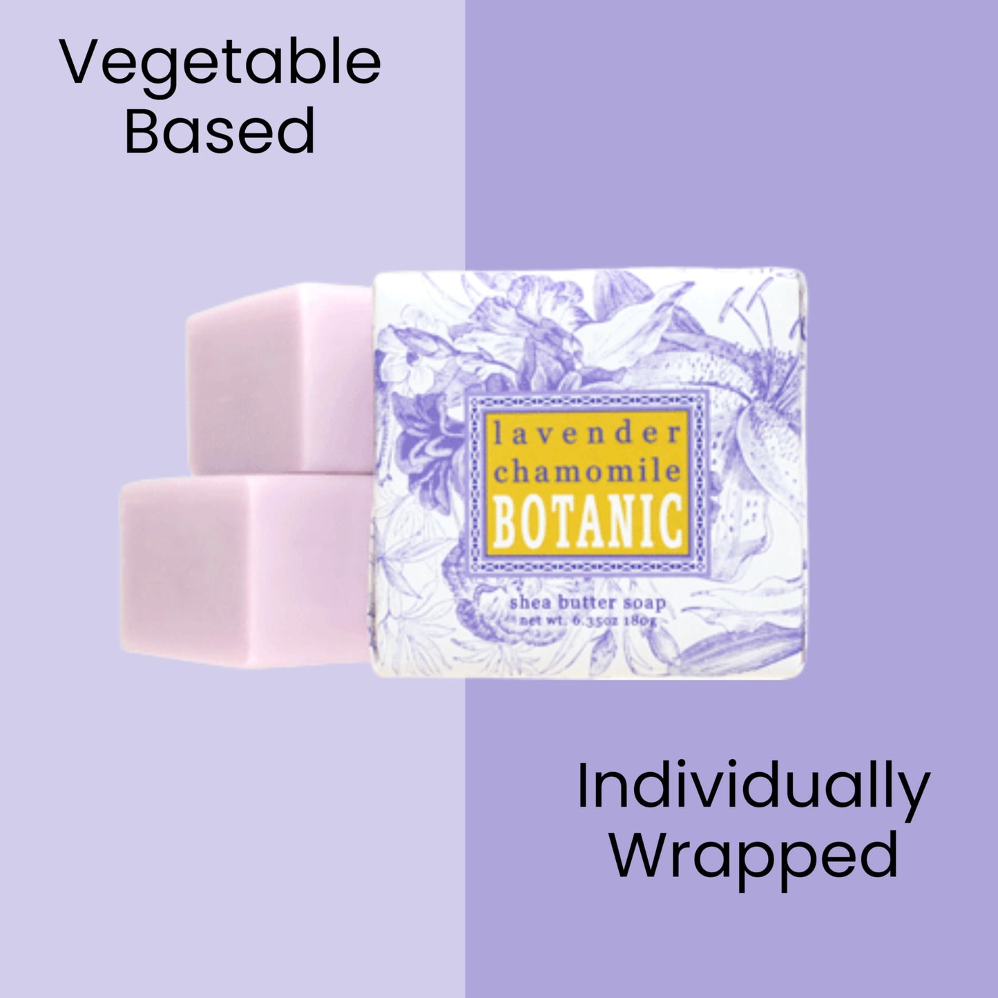 Greenwich Bay Mini Botanical Soap Bars 12 Pack 1.9 oz Each Individually Wrapped Guest Soaps for Airbnb, Spa, Travel, Bath Travel Size Bar Soap Set, Lavender Chamomile Calming Scent