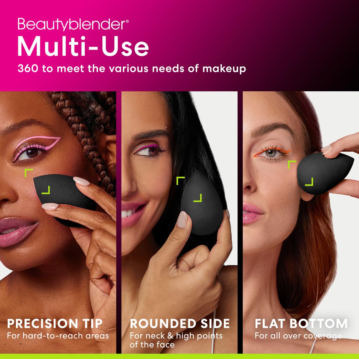 Beautyblender® Charcoal Blend & Cleanse 4-Piece Makeup Sponge Set | Pro Black, Vegan, Travel Case