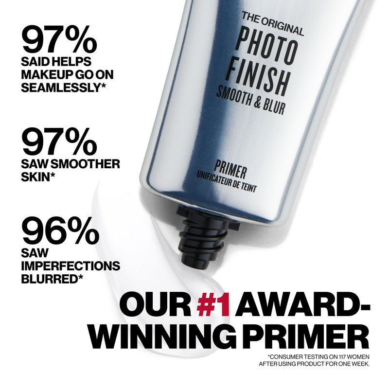 Smashbox Photo Finish Smooth & Blur Primer | Instantly Smooths Fine Lines and Pores for All Skin Types | Vitamins A & E Makeup Base with Blurring, 1.7 Fl Oz