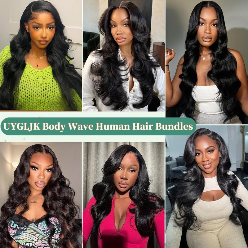 Body Wave Bundles Human Hair 18 Inch 14A Human Hair Bundles Real 100% Raw Unprocessed Brazilian Virgin Sew in Quick Weave Natural Black Deals Thick Hair Extensions