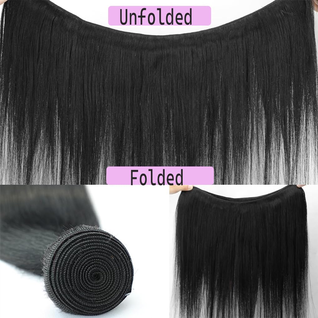 Straight Brazilian Virgin Human Hair Bundles - 100% Unprocessed Raw, 18 Inch, No Shedding, Natural Color
