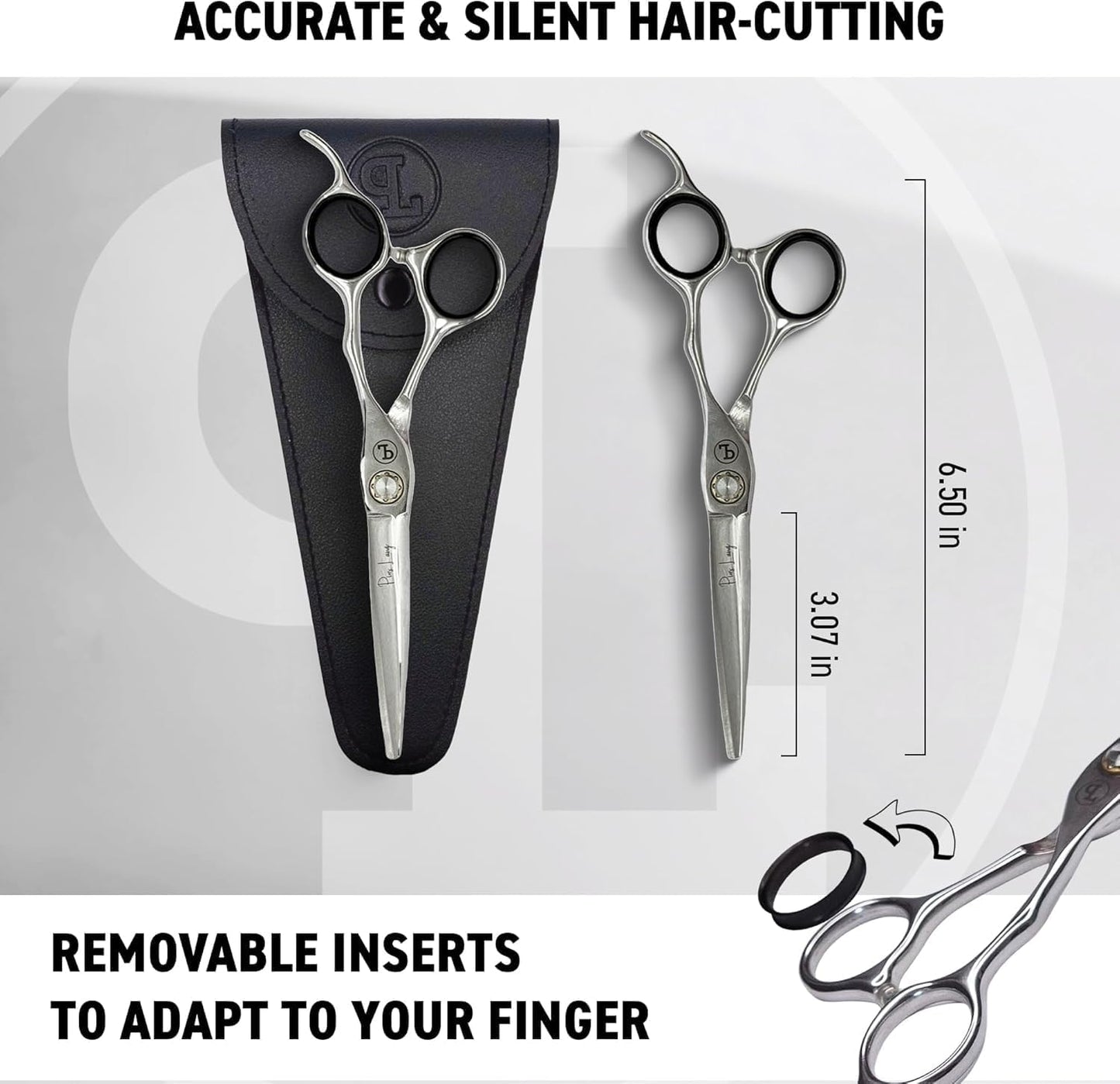 PIUS LANG Professional Hair Cutting Scissors 6.5" Since 1852 – Premium Shears for Beauty Students, Beginner Stylists & Premium Home Use, Convex Blades, Ball-Bearing Tension System + Pouch