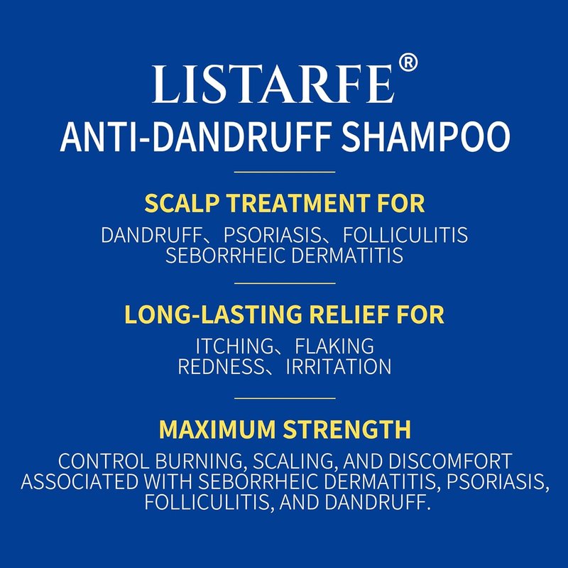 Dandruff Shampoo - Anti-Fungal Scalp Treatment for Psoriasis & Dermatitis | Itching Relief, 300ML (Peppermint)