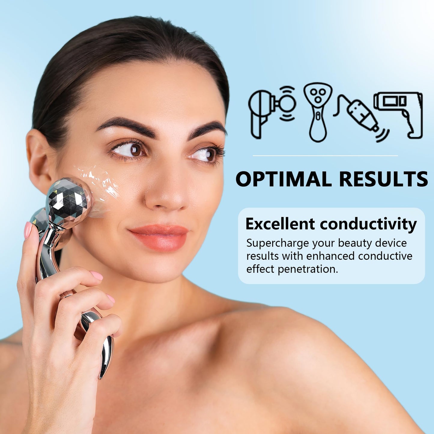 YMEYFAN Conductive Gel for Microcurrent Radio Frequency Facial Device Cooling Gel, Fragrance-Free, Sodium Hyaluronate, Alpha-Arbutin, Bifida Ferment Lysate, Hydrating Premium Primer(900ML)