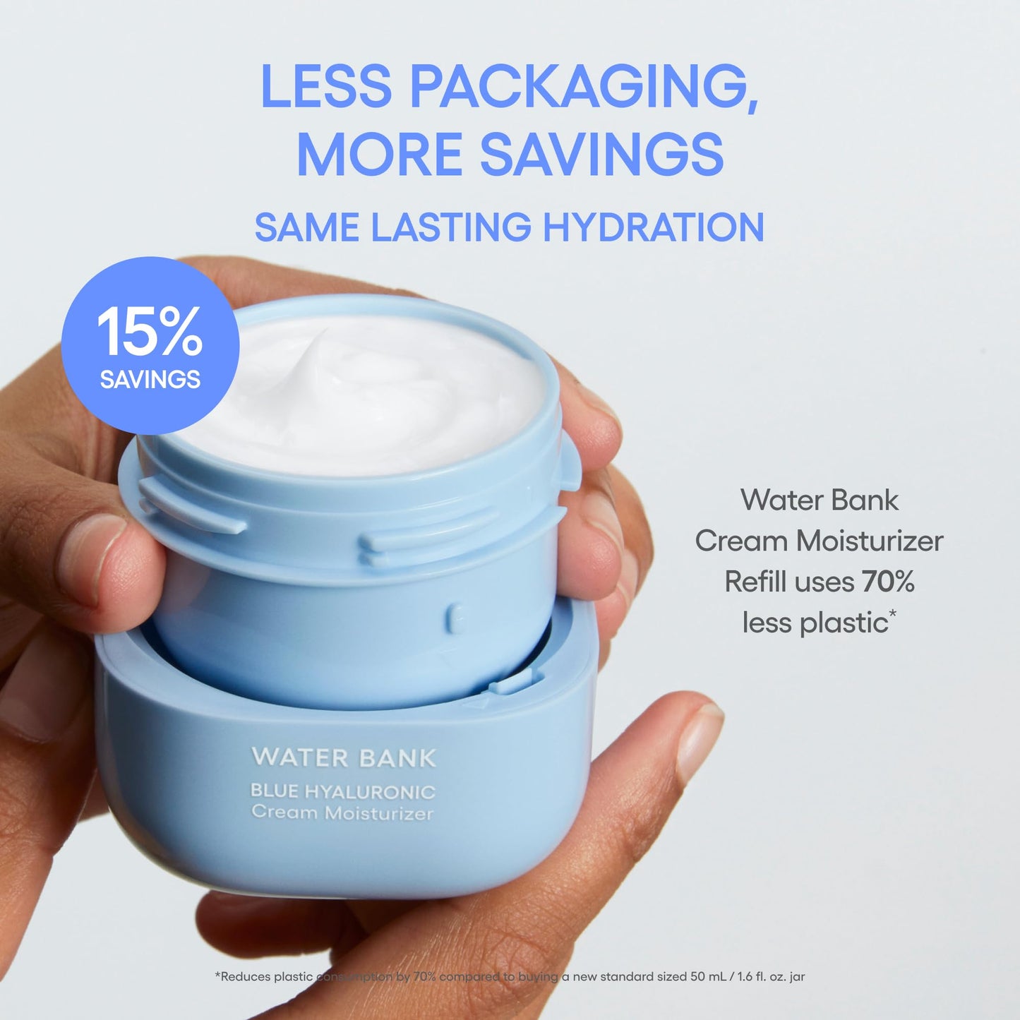 LANEIGE Water Bank Blue Hyaluronic Cream Moisturizer Mini: Hydrating Korean Face Cream with Squalane & Ceramide for Skin Barrier Support, Dermatologist-Tested