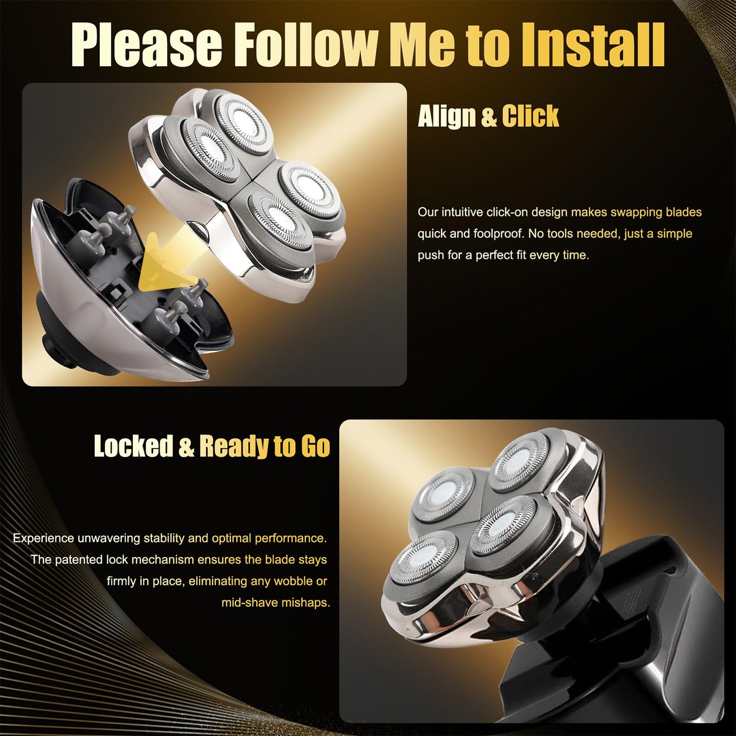 Razor Replacement Blades - for Forte PRO 4 Head Compatible with Skull Shaver Pitbull Pro - for Pitbull Silver Gold PRO SX5 & Palm MX5 & Butterfly Kiss Pro - Bald Men Electric Shavers Accessories