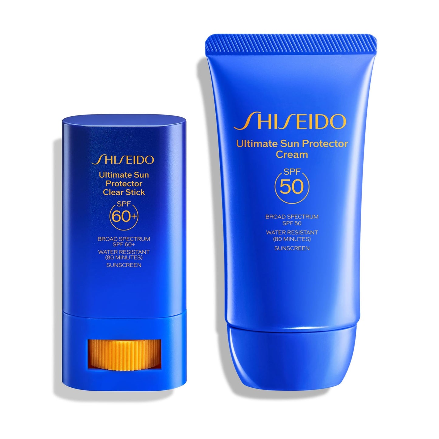 Shiseido Ultimate Sun Protector Clear Stick SPF 60+ (0.7 oz) + Sun Protector Cream (50 mL) - Hydrating, Invisible Broad-Spectrum Sunscreen - Free of Oxybenzone & Octinoxate
