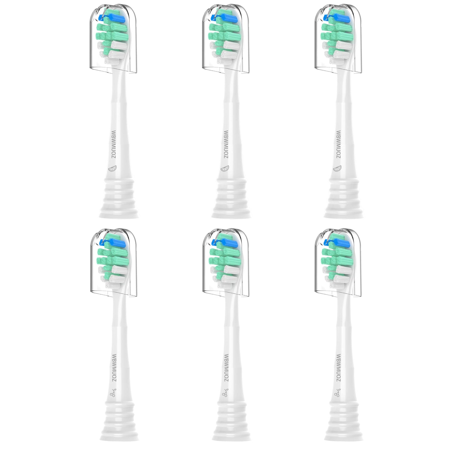 Replacement Toothbrush Heads Compatible with Philips Sonicare Snap-on Electric Brush Heads C2 C1, 6 Pack