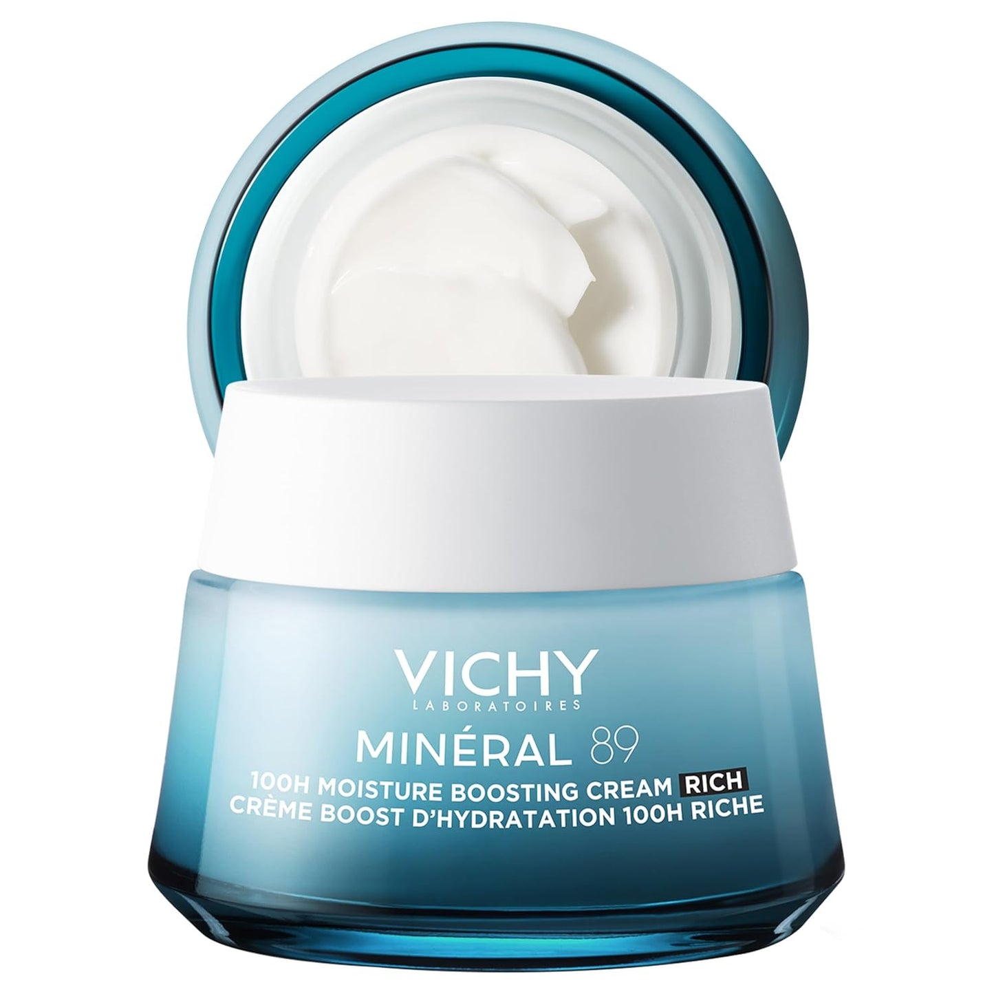 VICHY Mineral 89 Rich Cream - 100H Hydrating Face Moisturizer with Hyaluronic Acid & Niacinamide | Ideal for Dry Skin