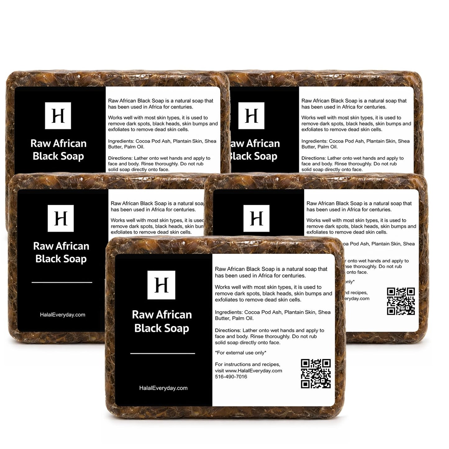 SAAQIN - Raw African Black Soap for All Skin Types, Black Soap Ideal for Acne, Wrinkles, Make-Up Removal, Hair & Body, Natural Glycerin Black African Soap, African Black Soap Bar from Ghana, 5 Lbs