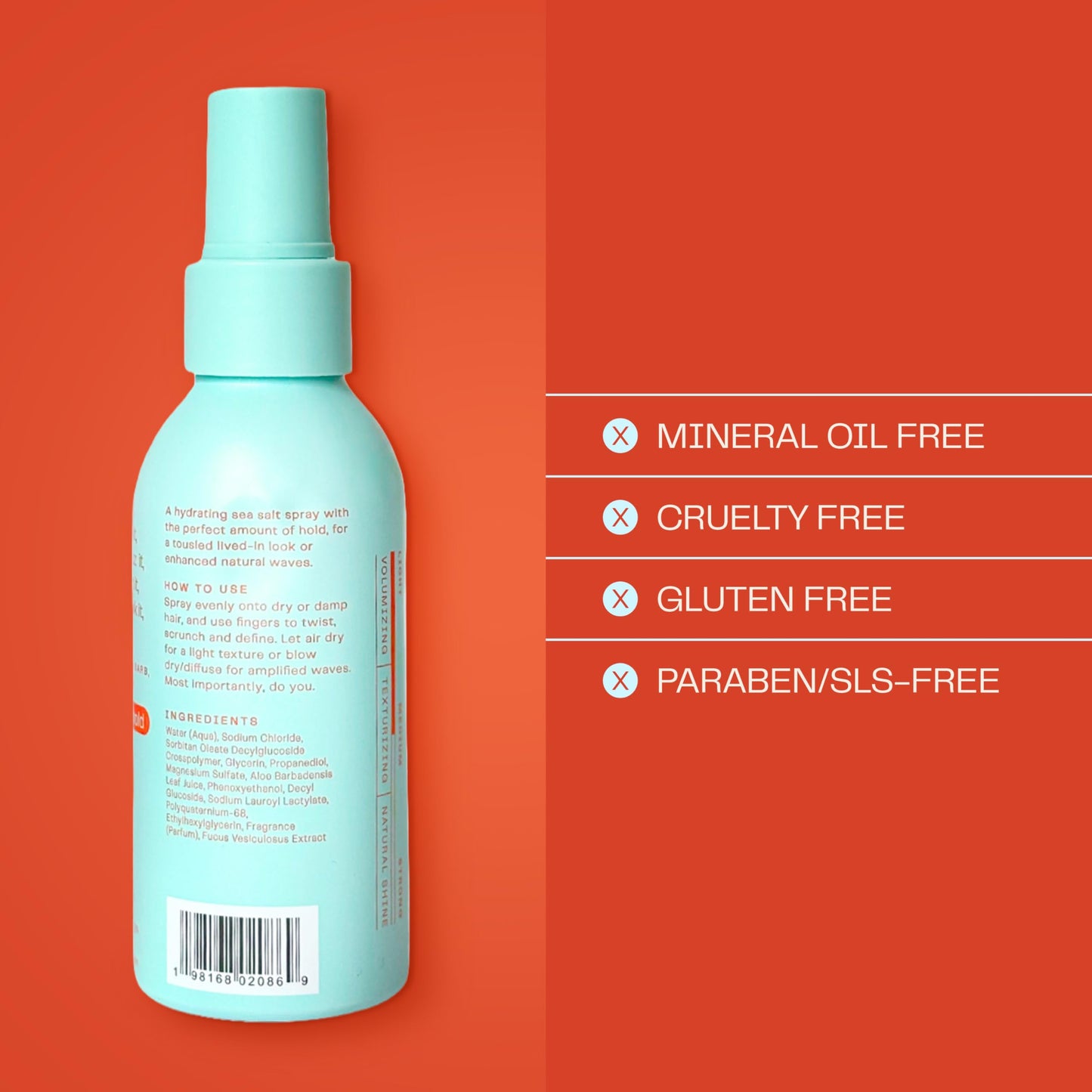 Barb Sea Salt Spray for Hair - Texturizing Beach Wave Spray for Thin and Thick Hair - Soft Matte Finish, Light Hold - Original Scent - 4 oz