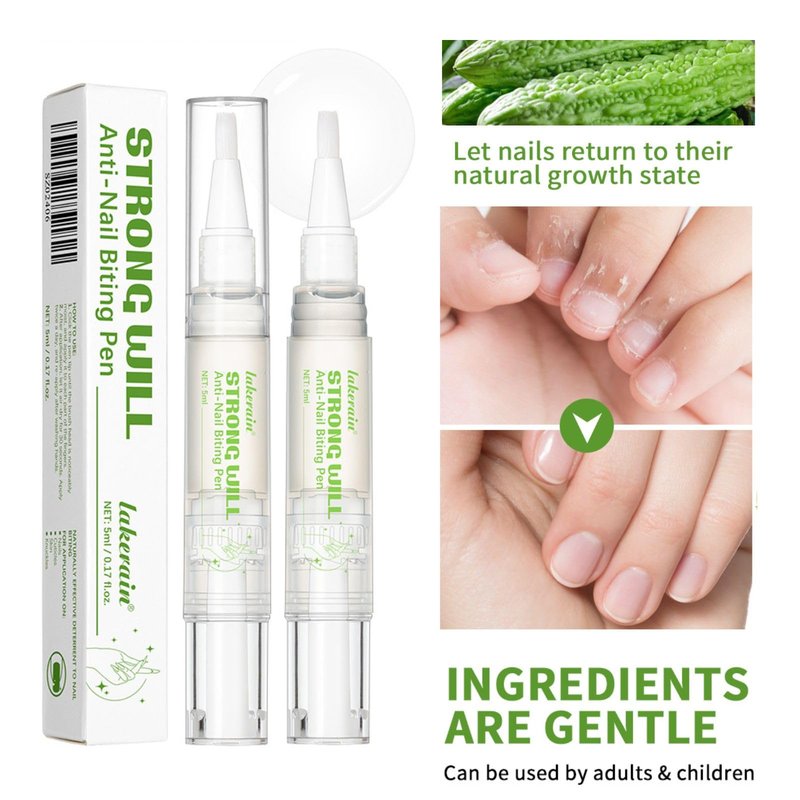 Anti-Nail Biting Pen for Kids & Adults, Bitter Taste Nail Polish, 2-in-1 Nail Hardener & Daily Nail Care, Thumb Sucking Habit Aid