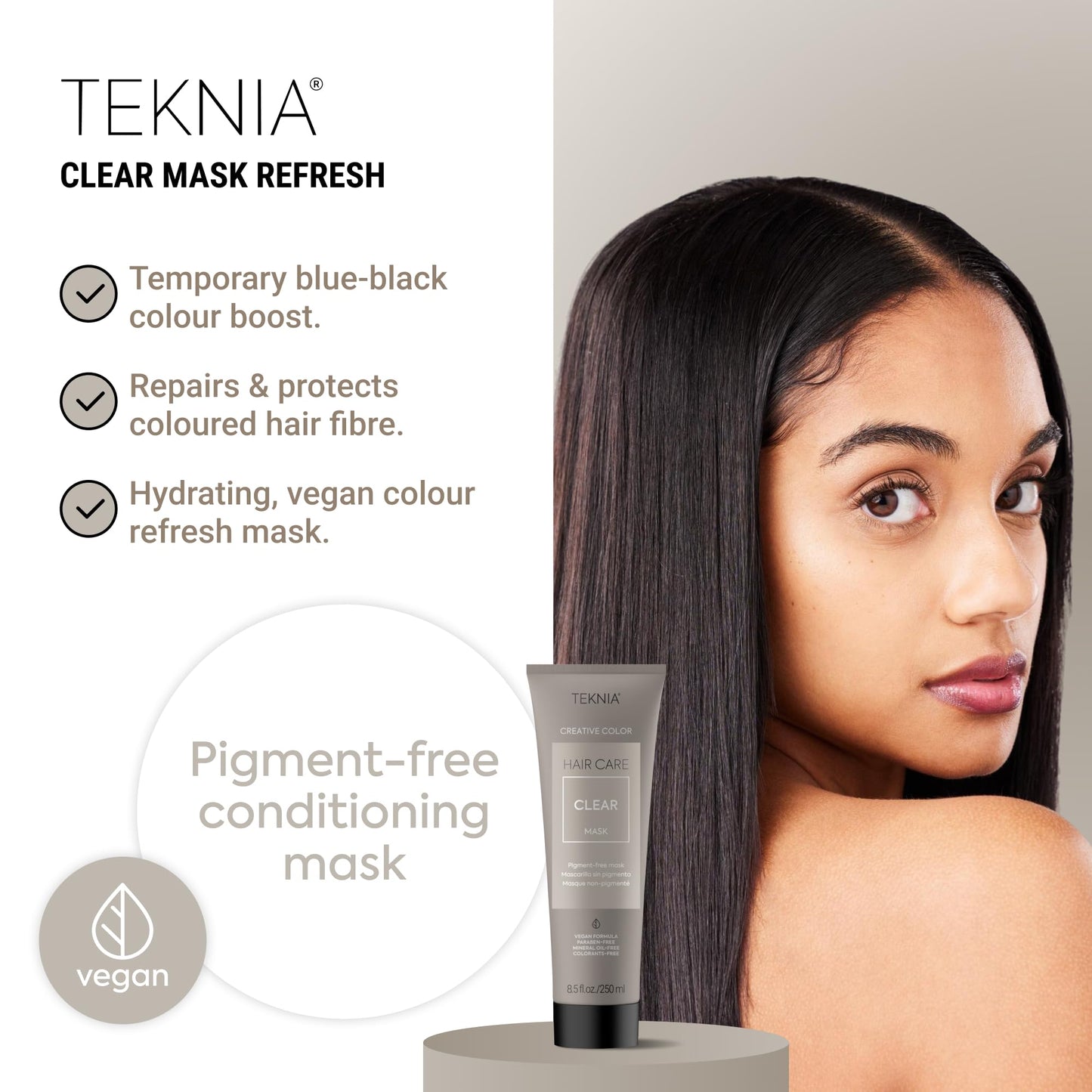 Lakmé Teknia Clear Creative Color Hair Mask, Diluting Color Depositing Conditioner for Pastel Hair, 8.5 Fl Oz